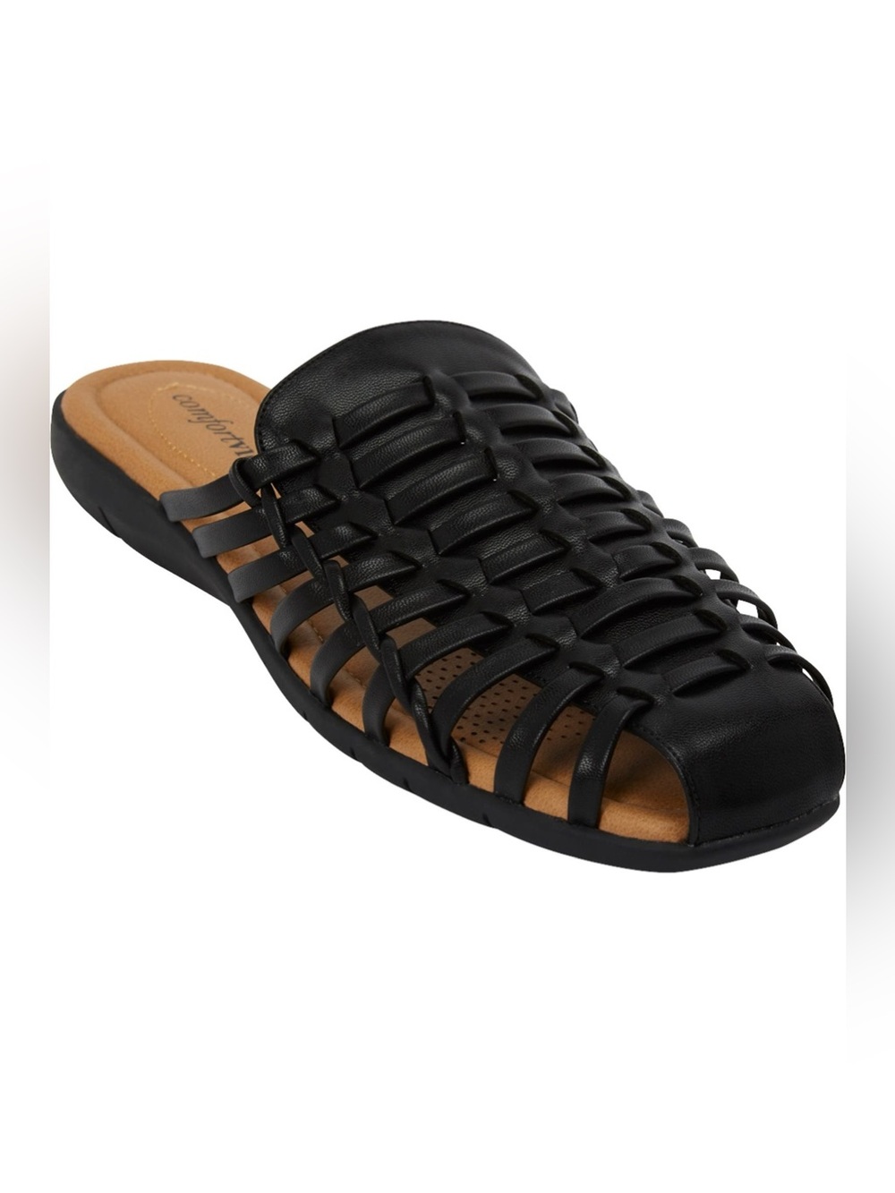 Comfortview Women's The Wendy Slip On Woven Mule - Color: Black - Size: 9.5 W